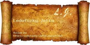Ledofszky Jetta névjegykártya